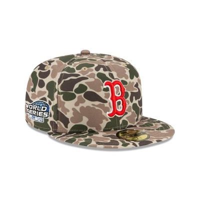 Boston Red Sox Gorra | New Era MLB Duck Camo 59fifty Fitted Cap Mexico - Verdes